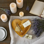 Wooden Heart Shaped Prayer Bowl With 24 Prayer Cards