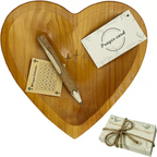 Wooden Heart Shaped Prayer Bowl With 24 Prayer Cards
