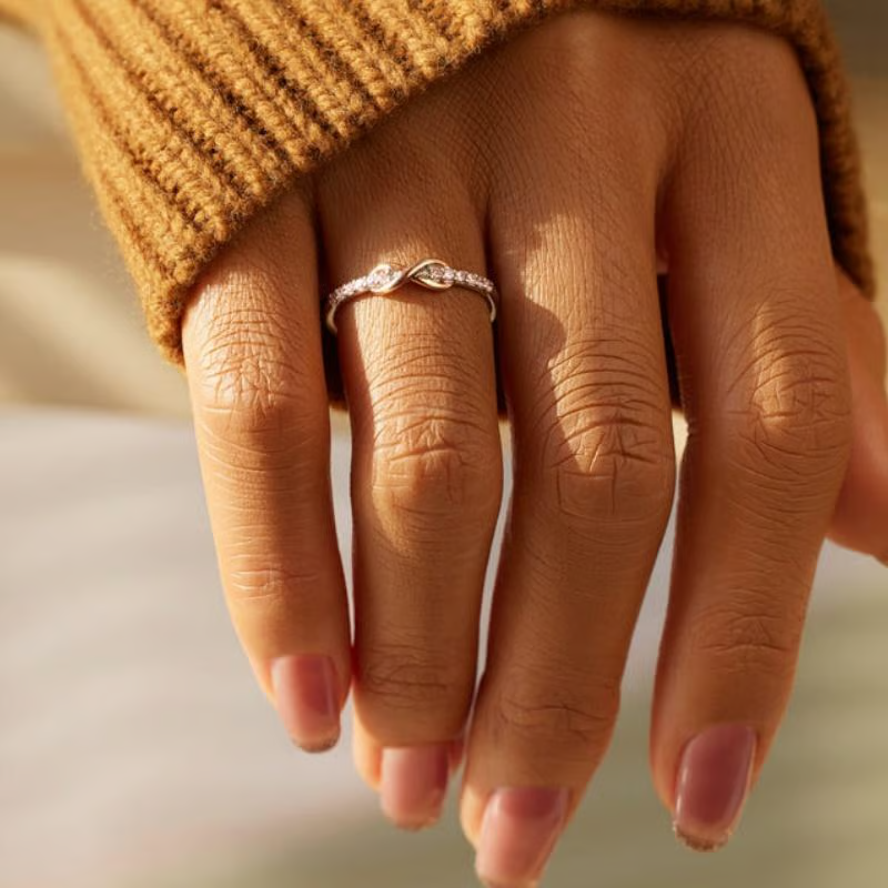 Forever Best Friends Pink Oath Infinity Symbol Ring Set