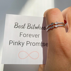Forever Best Friends Pink Oath Infinity Symbol Ring Set