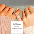 Forever Best Friends Pink Oath Infinity Symbol Ring Set
