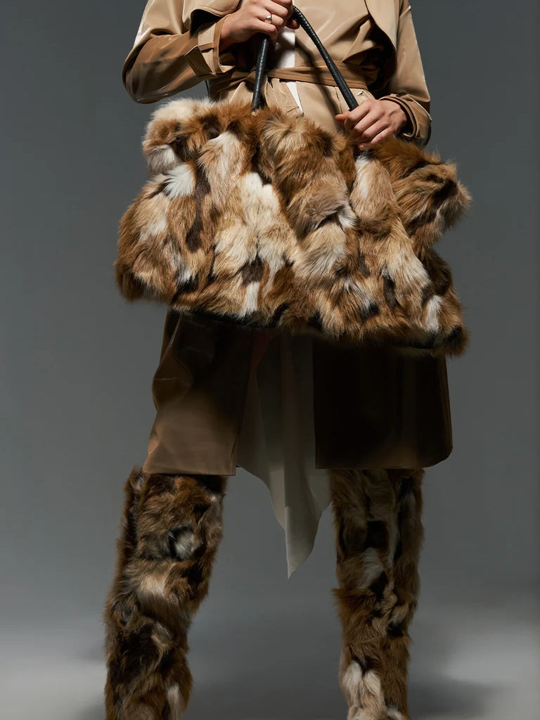 FAUX FUR TOTE