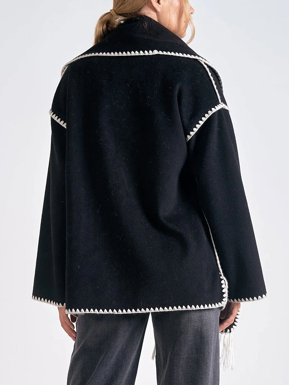 Olivia Stitch Jacket With Scarf