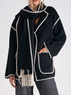 Olivia Stitch Jacket With Scarf