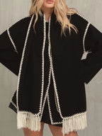 Olivia Stitch Jacket With Scarf