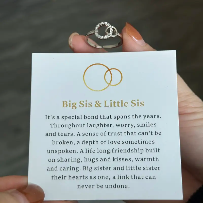 Big Sis & Little Sis Ring Bond Together Promise Forever