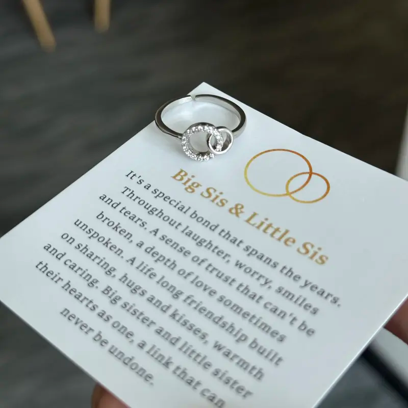 Big Sis & Little Sis Ring Bond Together Promise Forever