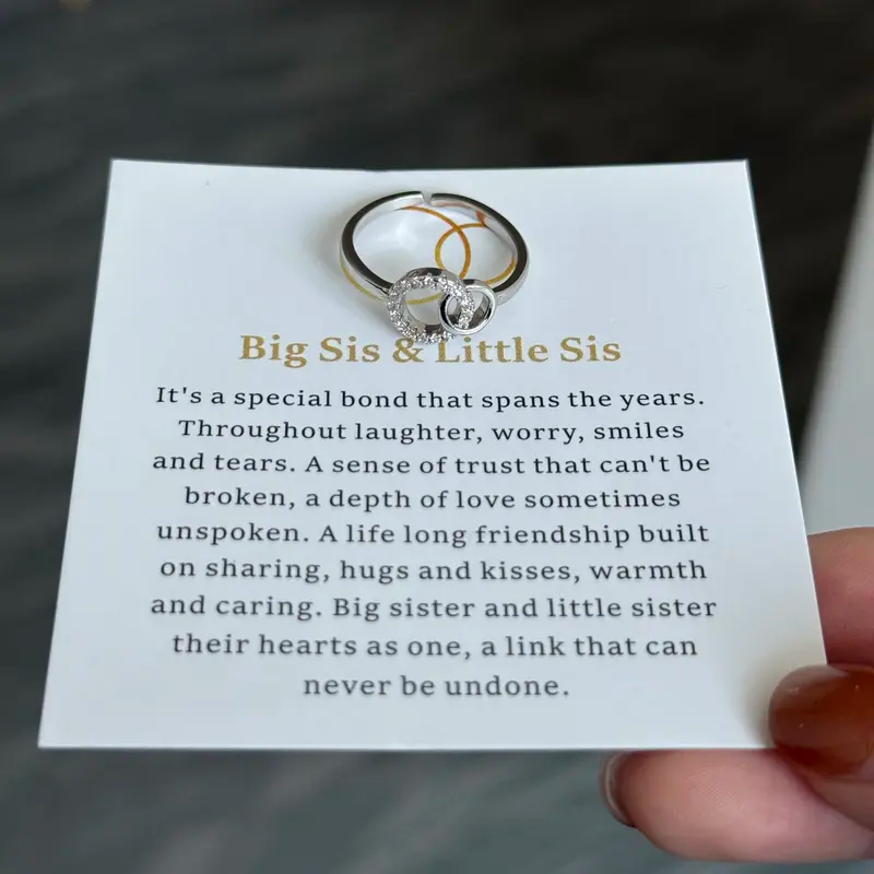 Big Sis & Little Sis Ring Bond Together Promise Forever