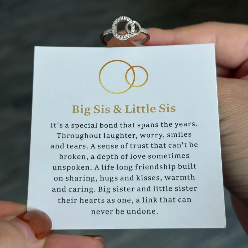 Big Sis & Little Sis Ring Bond Together Promise Forever