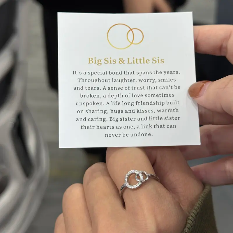 Big Sis & Little Sis Ring Bond Together Promise Forever