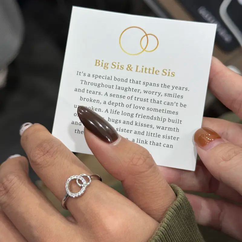 Big Sis & Little Sis Ring Bond Together Promise Forever