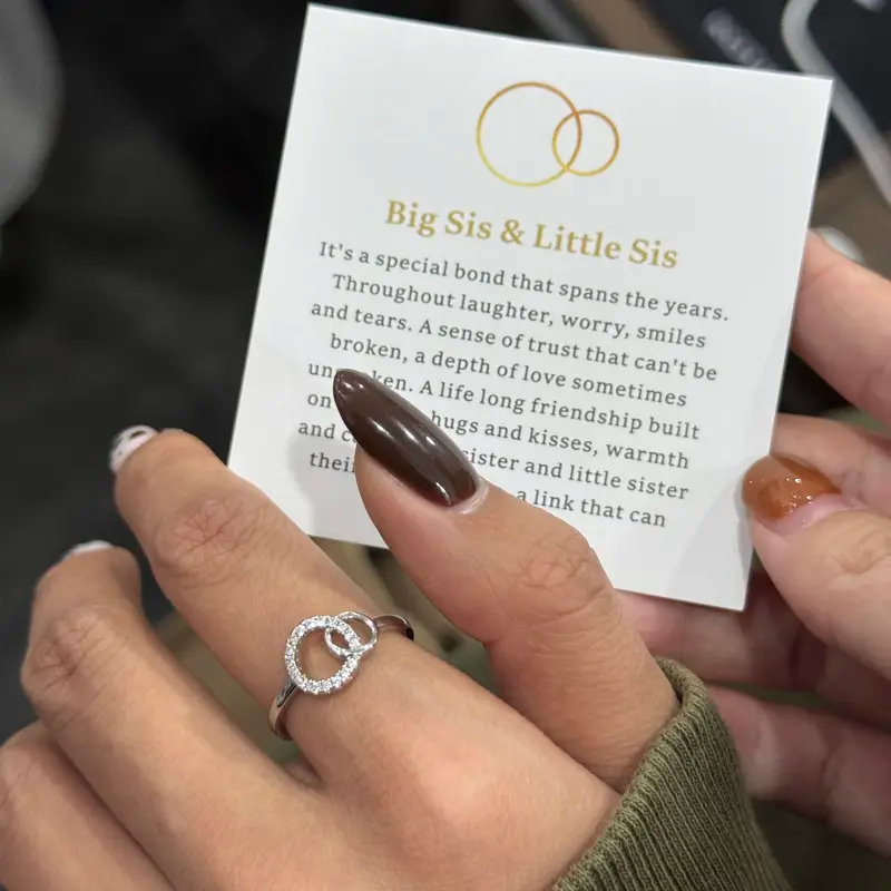 Big Sis & Little Sis Ring Bond Together Promise Forever