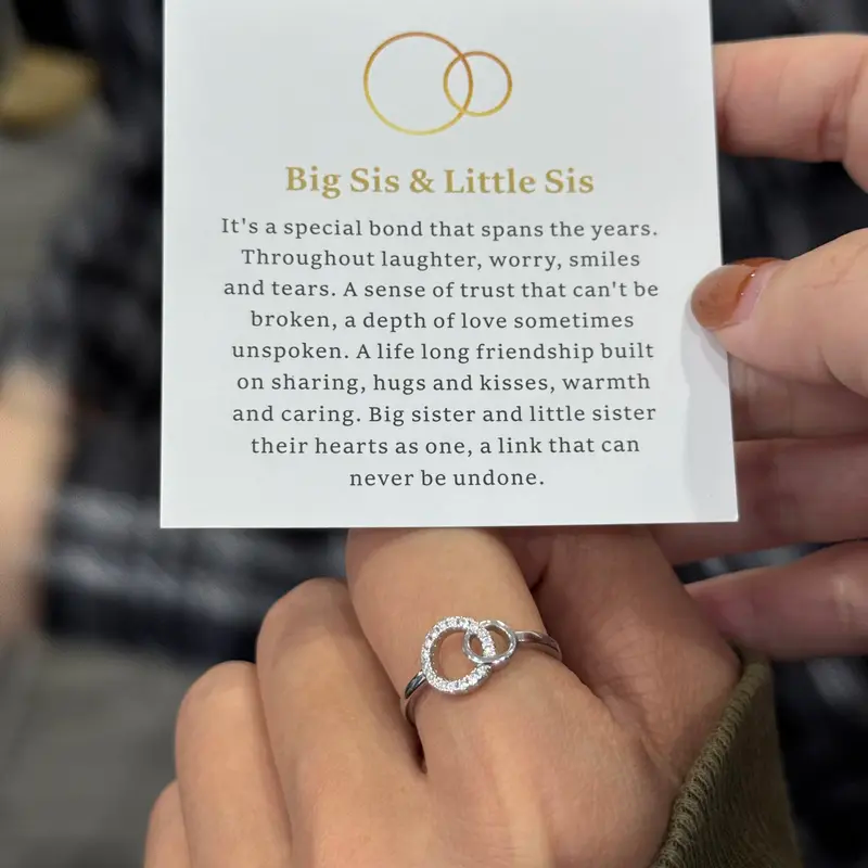 Big Sis & Little Sis Ring Bond Together Promise Forever