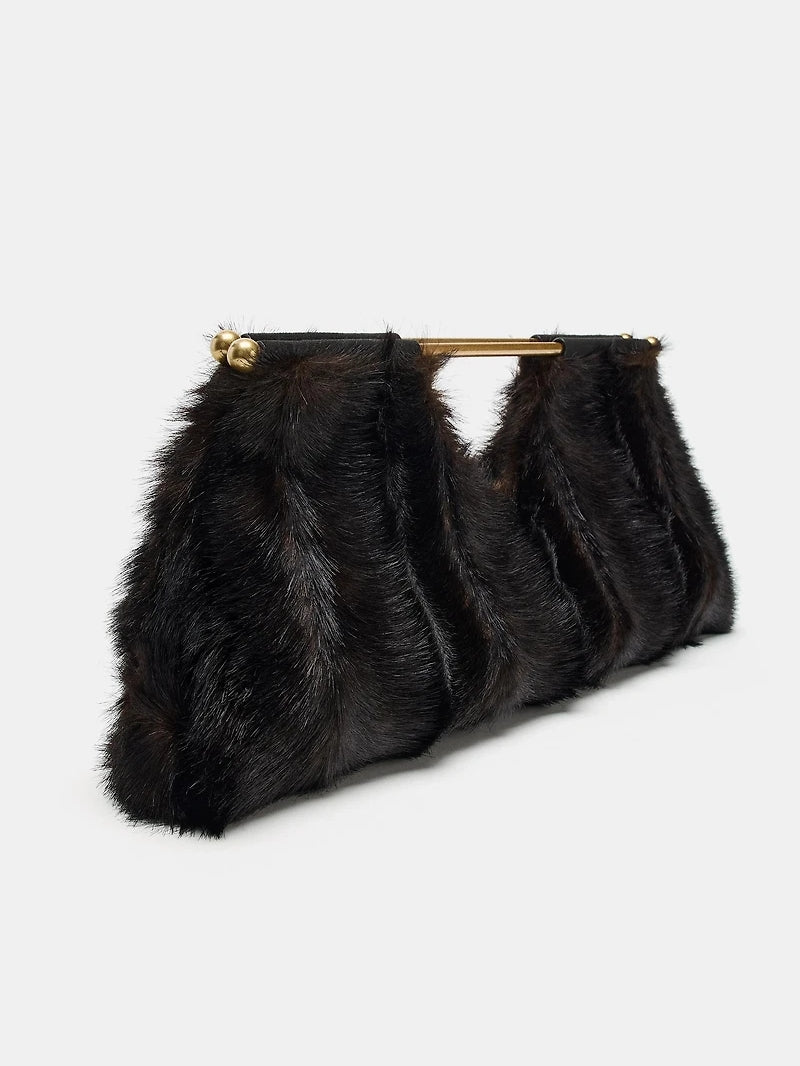 FAUX FUR CLUTCH
