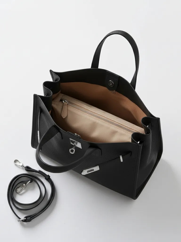 Grain Leather Tote Bag