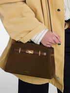 Suede Top-handle Bag