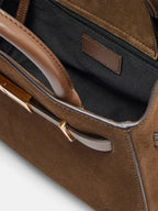 Suede Top-handle Bag