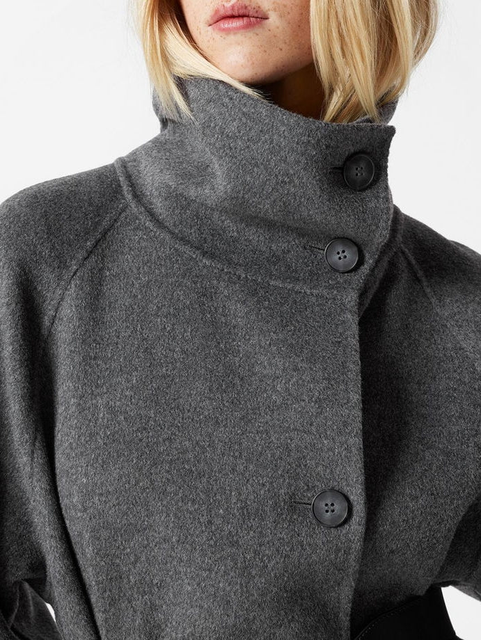 Wool Funnel Collar Coat