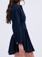 DENIM MINI DRESS IN DARK BLUE