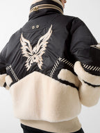 Down Ski Jacket In Black/cream