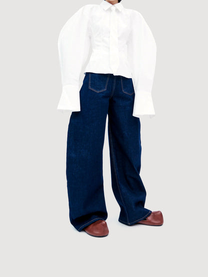 ROUNDED RINSE WASH JEANS