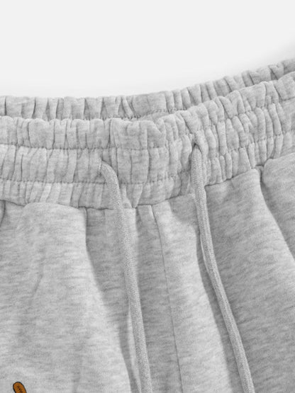 Embroidery Cartoon Dog Hooded Sweatshirt & Sweatpants