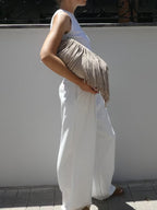 Handmade Suede Tasselled Framed Clutch