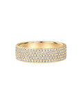 14K Gold Plated Cubic Zirconia Wide Eternity Statement Rings