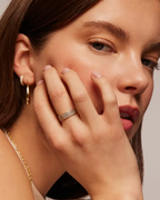 14K Gold Plated Cubic Zirconia Wide Eternity Statement Rings