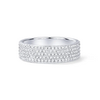 14K Gold Plated Cubic Zirconia Wide Eternity Statement Rings