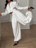 Cropped Jacket And Harem Pants