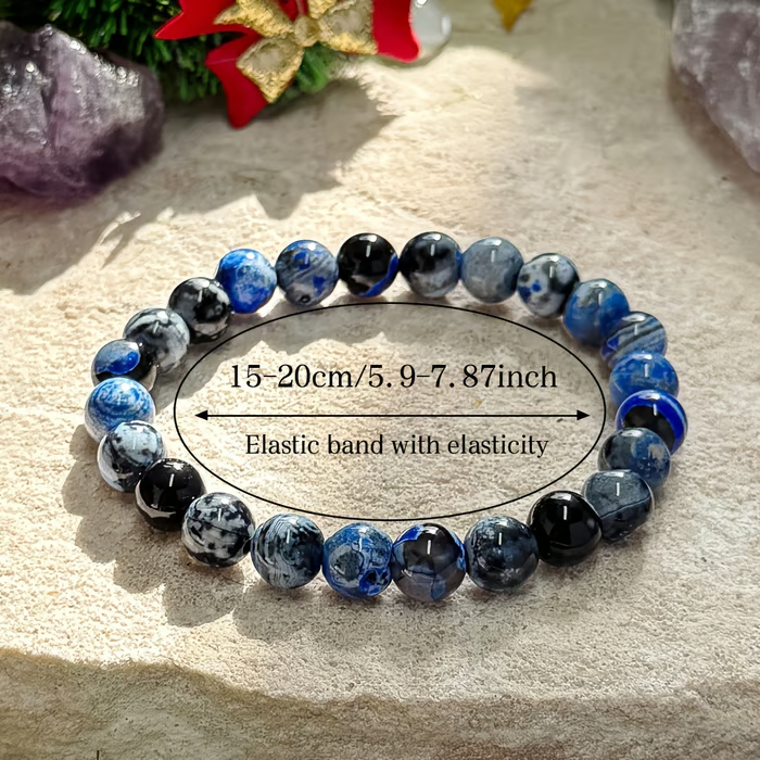 Blue Fire Agate Bracelet For Clarity & Focus