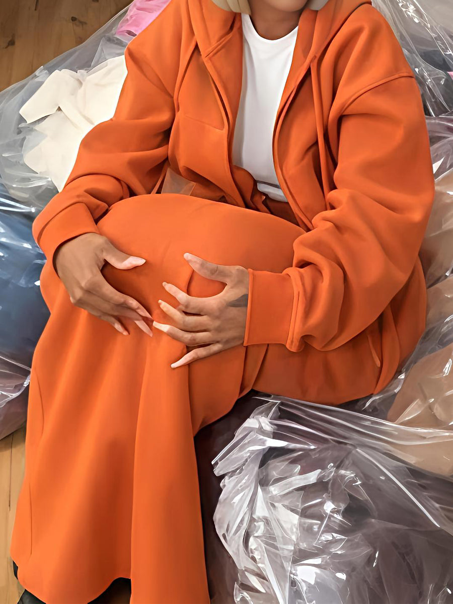 Cargo Hoodie And Skirt Suit