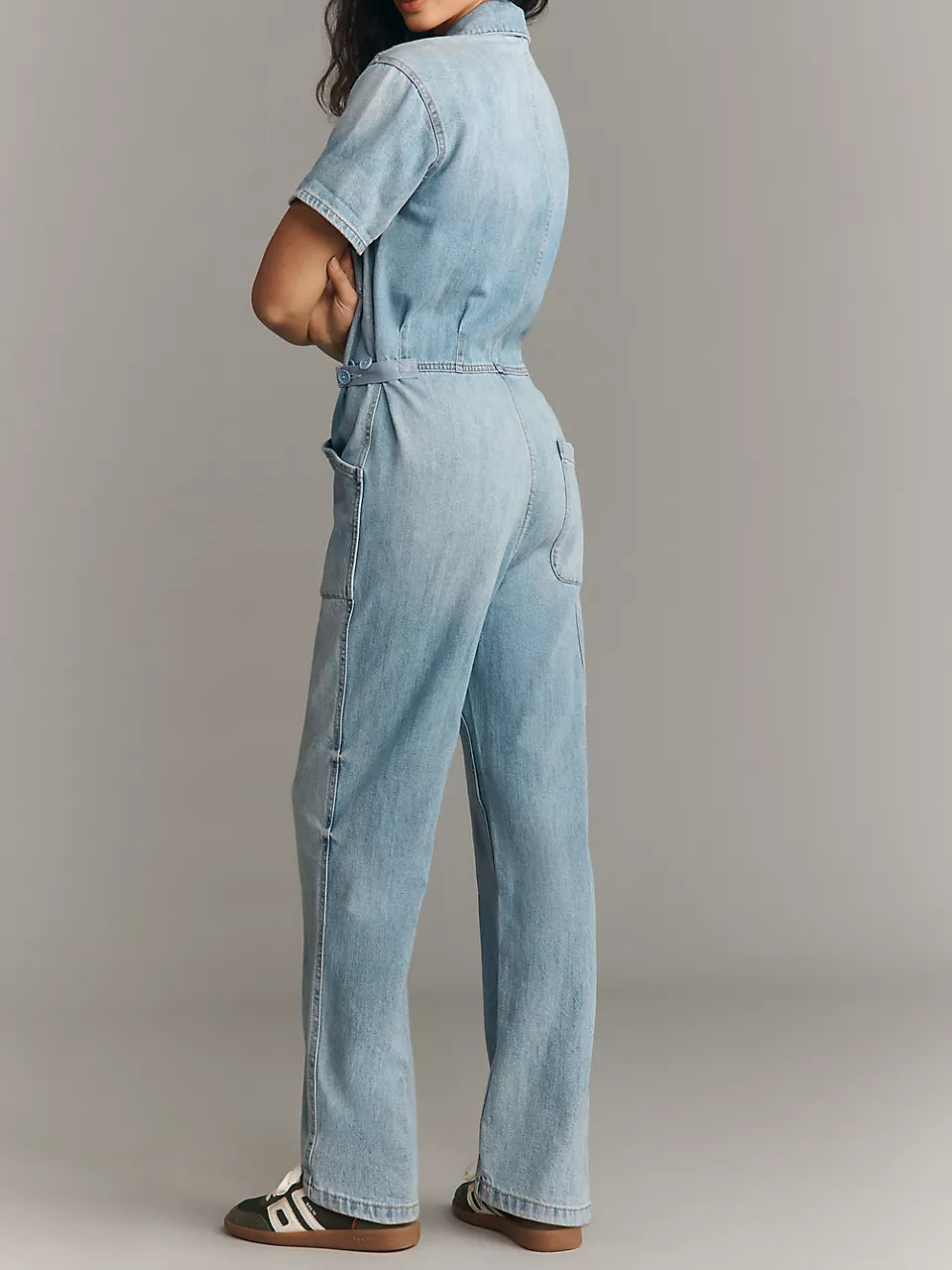 Denim Short Sleeve Field Jumpsuit