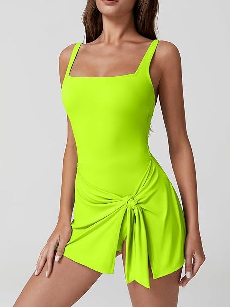 Square Neck Swim Dress