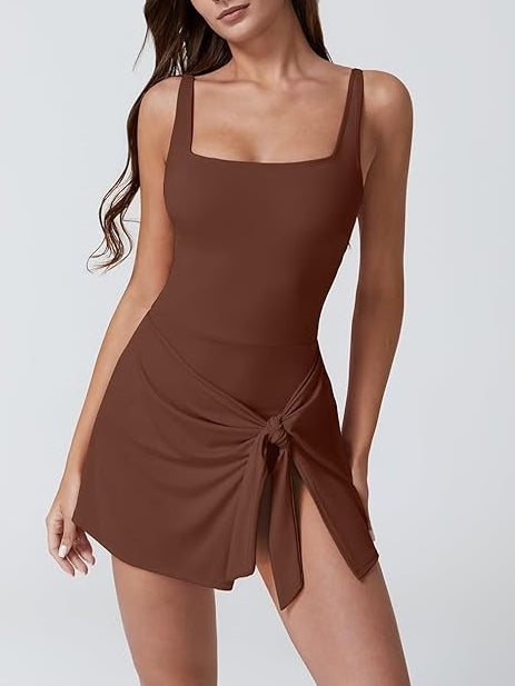 Square Neck Swim Dress