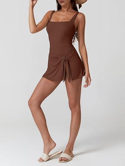 Square Neck Swim Dress