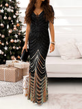Long Dress With Rhinestones And Sequins