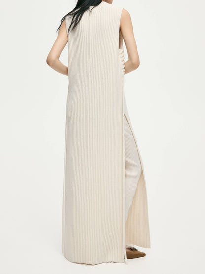 Rib-knit Wool Sweater Vest