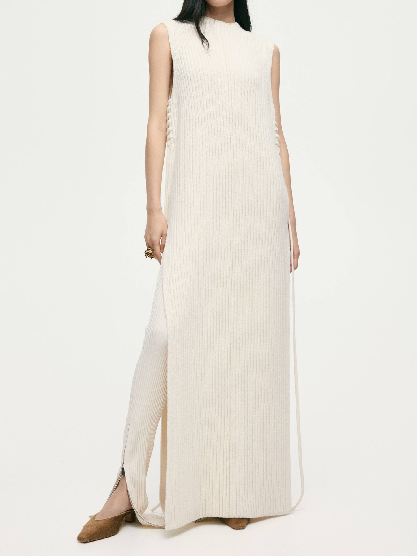 Rib-knit Wool Sweater Vest