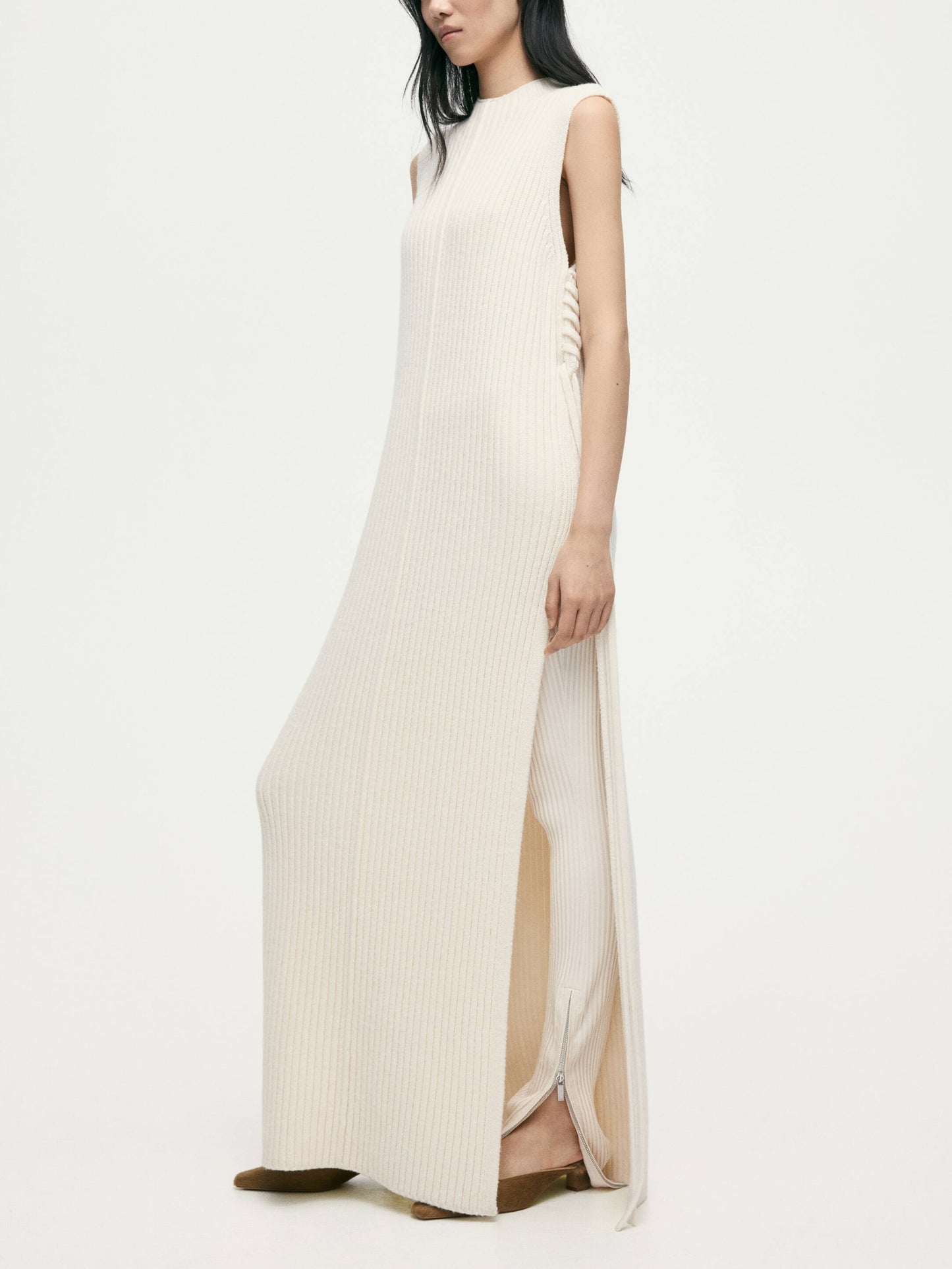 Rib-knit Wool Sweater Vest