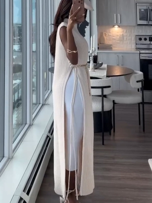 Rib-knit Wool Sweater Vest