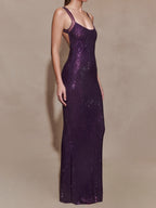 Hot Fix Maxi Dress With Mesh Back
