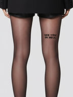 Black Pantyhose Translucent Legging Foot
