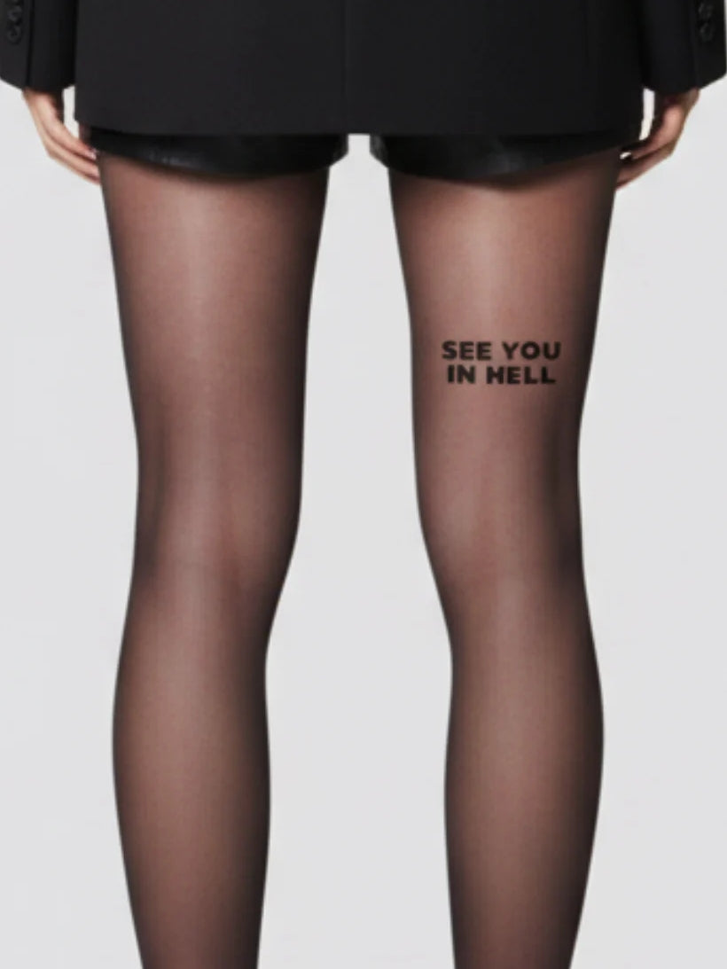 Black Pantyhose Translucent Legging Foot