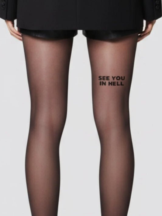 Black Pantyhose Translucent Legging Foot