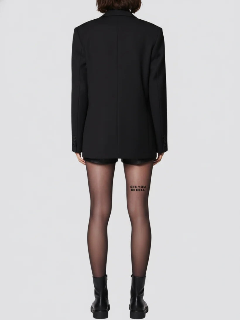 Black Pantyhose Translucent Legging Foot