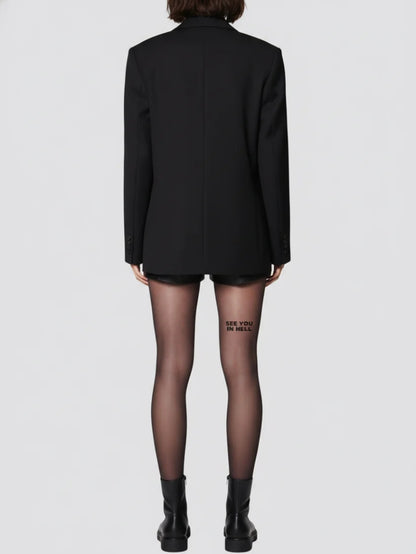 Black Pantyhose Translucent Legging Foot