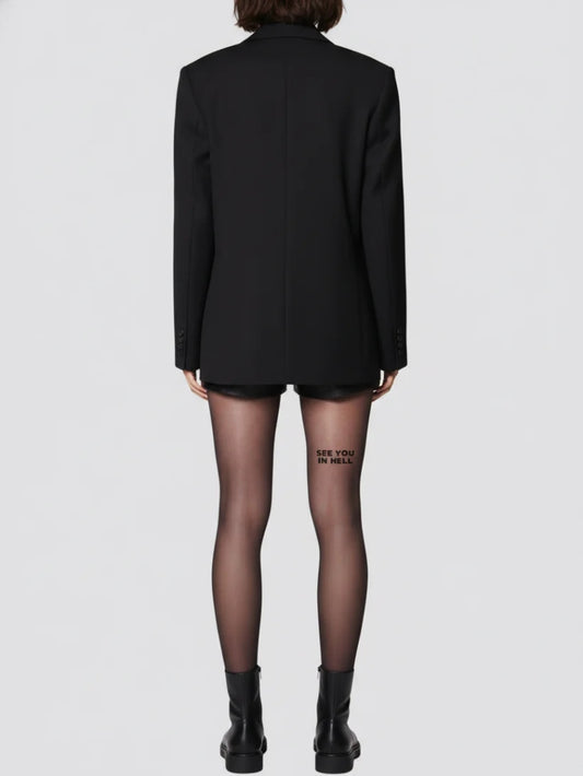 Black Pantyhose Translucent Legging Foot