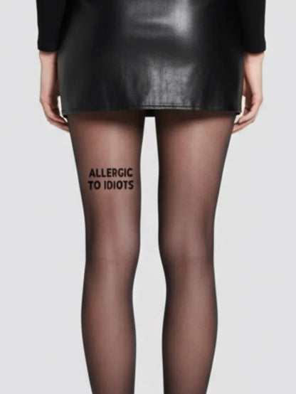 Black Pantyhose Translucent Legging Foot